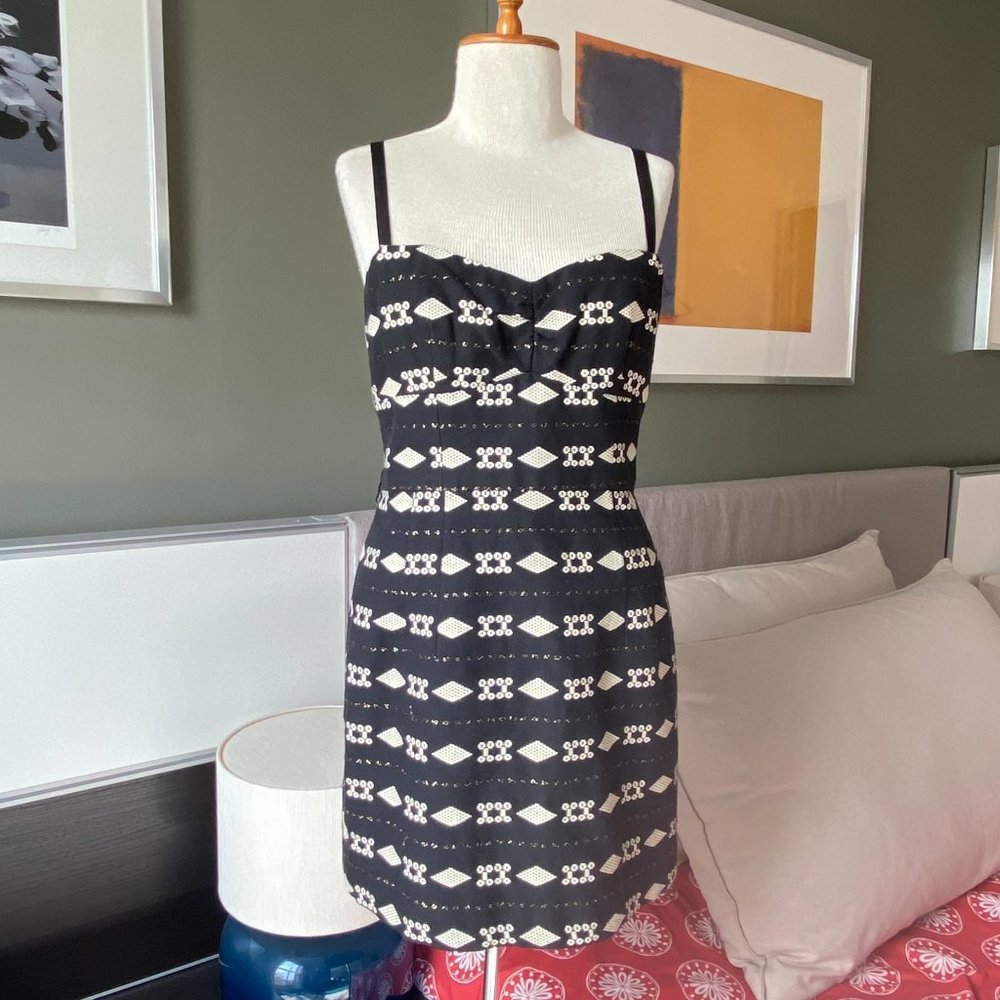 ♥ Nanette Lepore Convertible Dress in Black and White Print US6     - E